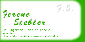 ferenc stebler business card